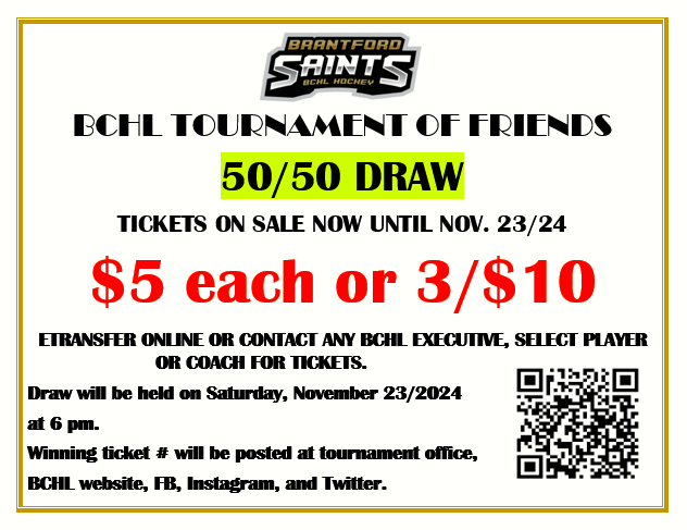 Tournament of Friends 50/50 Raffle Tickets